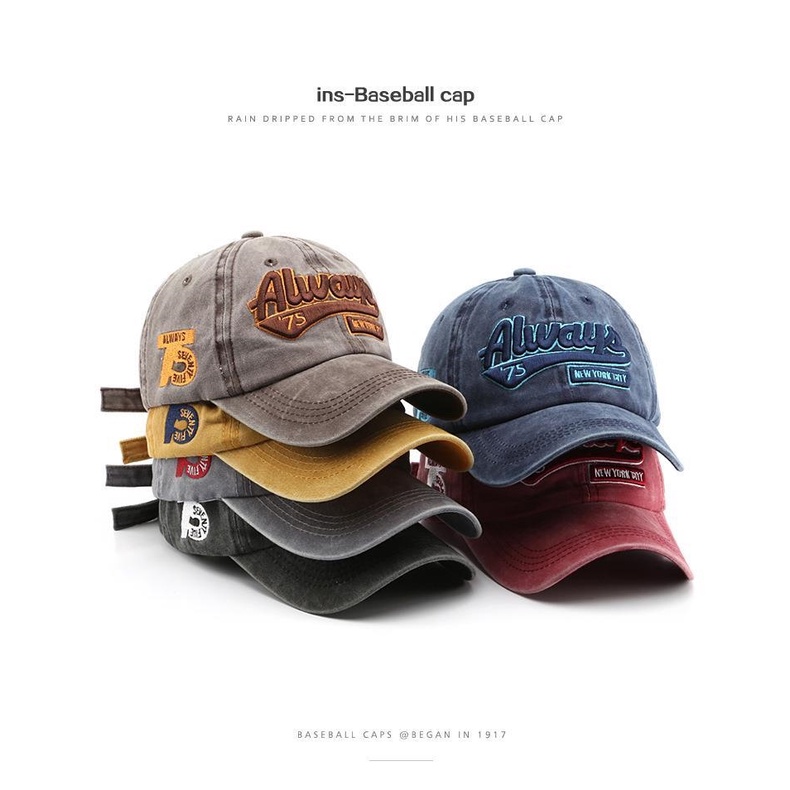 Mũ lưỡi trai thêu chữ phong cách đường phố thời trang mới cho nam và nữ