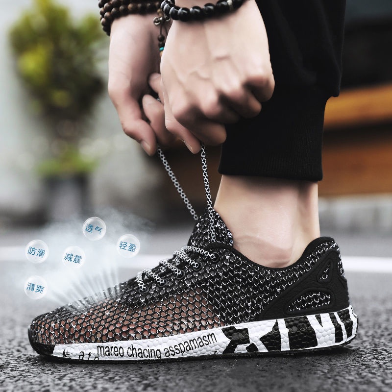 Giày Thể Thao Phối Lưới Thoáng Khí Phong Cách Hàn Quốc Thời Trang Mùa Hè 2022 Cho Nam