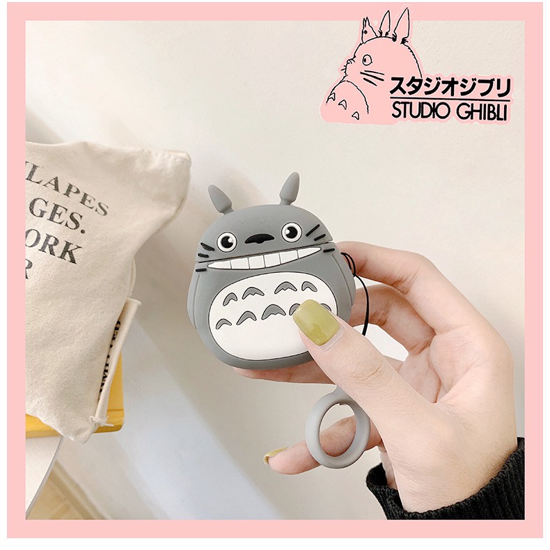 Case Vỏ Bao Airpods Đựng Tai Nghe Airpod 1 2 3 Pro Totoro Cover i11, i12...Toronto cười tặng kèm móc