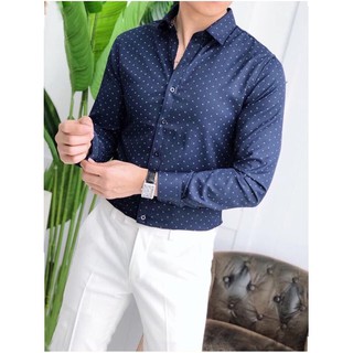 [Ảnh thật-Loại xịn-VNXK] Áo sơ mi nam FATUNO GẤP HỘP body họa tiết nhỏ vải trơn mát chống nhăn không phai màu