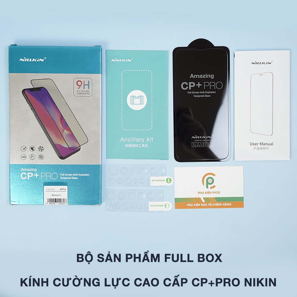 Kính cường lực iPhone 13 Pro Max / Iphone 12 Mini / 11 Pro Max full màn hình chính hãng Nillkin viền đen siêu mỏng