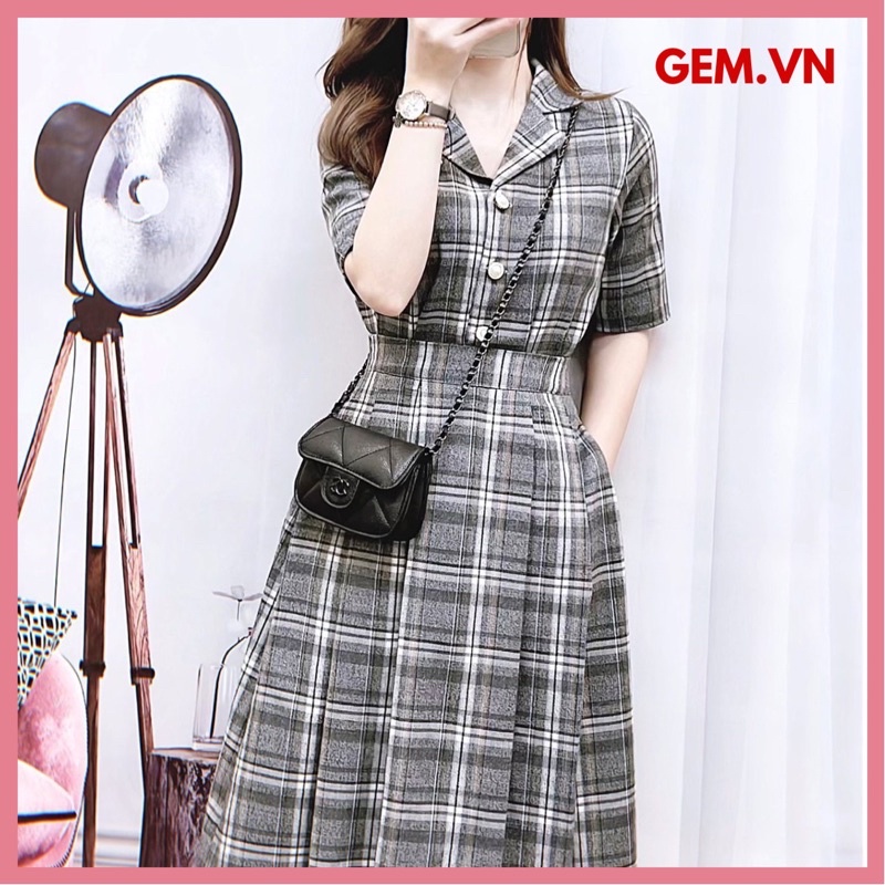 Set váy kẻ rời G400 có BIGSIZE chất liệu cao cấp mặc thoải mái dễ tách ra phối cùng các loại đồ khác
