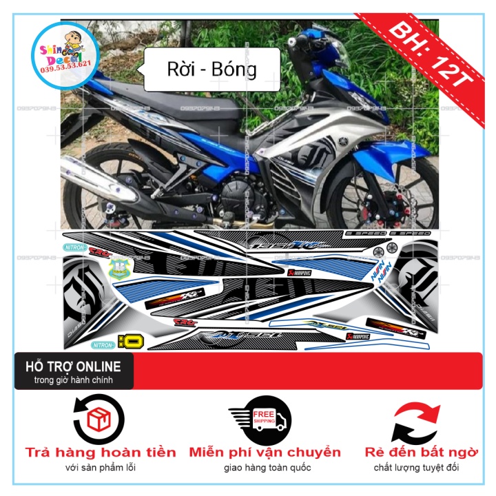 TEM RỜI EX 2011 LC BẠC XANH ĐEN -- SHIN DECAL 2