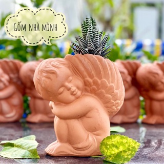 Chậu Thiên Thần say ngủ đất nung