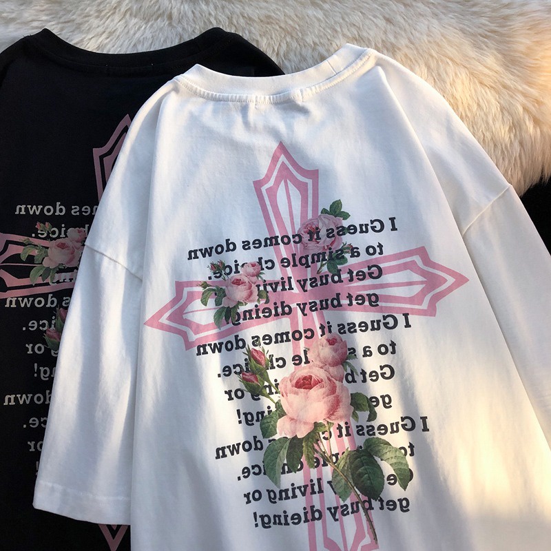 NRVP Áo Thun Mùa Hè Tay Cộc Oversize In Họa Tiết Phong Cách Hàn Quốc Cho Nam / Nữ