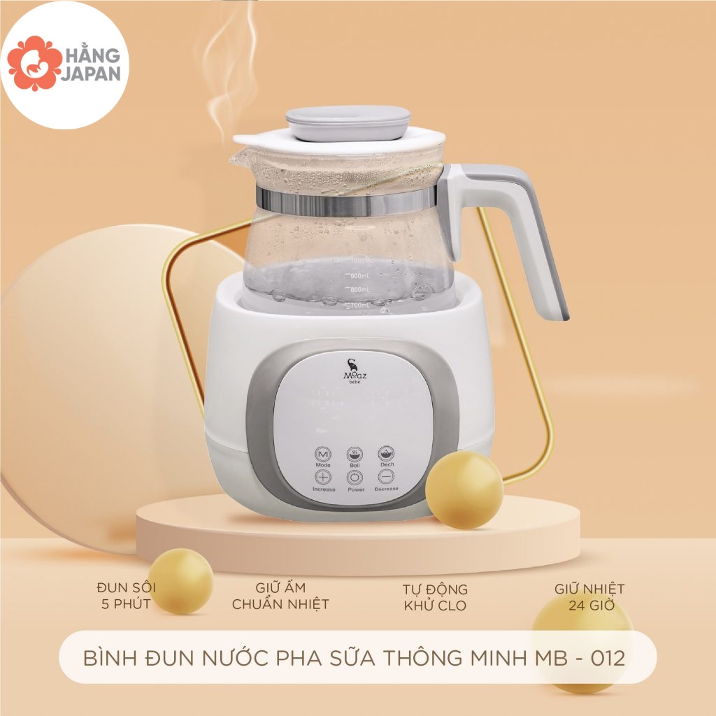 Ấm đun nước pha sữa Moaz bebe MB002/ MB012/ MB005, bình đun nước đa năng hâm sữa, pha trà, cà phê tiện lợi - BH 12 THÁNG