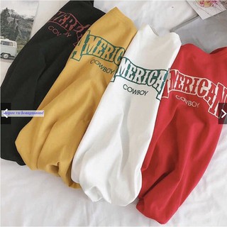 Freeship đơn 99k_áo thun tay lỡ form rộng : american . .
