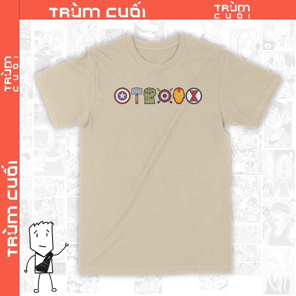 Áo thun Avengers Icons Unisex Trùm Cuối Marvel Cine, Cotton 100% 2 màu nam nữ 0103