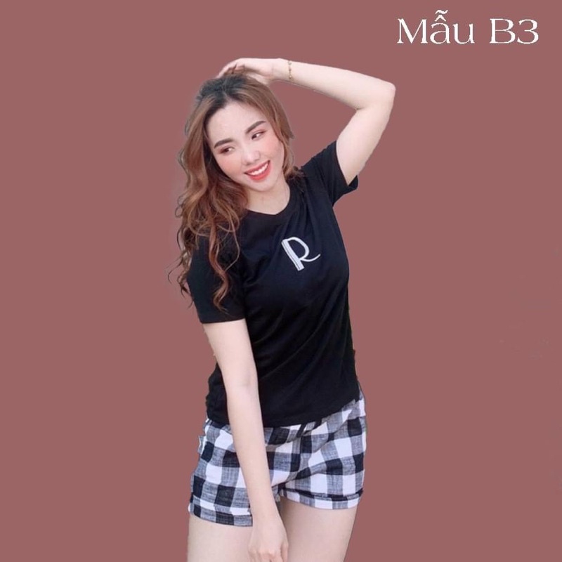 Set bộ thun đùi bộ đồ nữ mặc nhà thun cotton