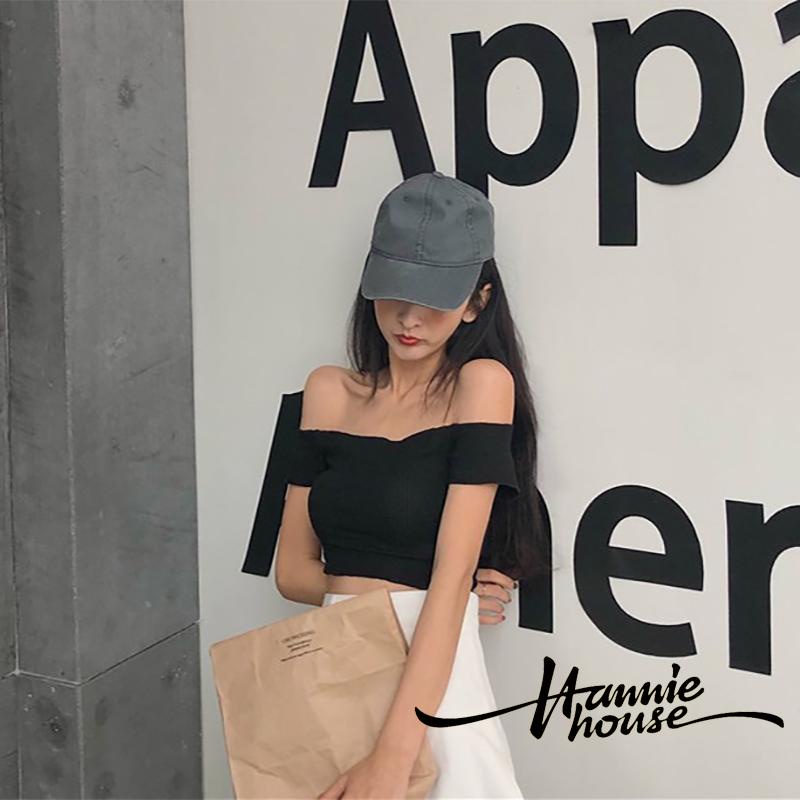 Áo kiểu tay ngắn trễ vai cổ thuyền thiết kế quyến rũ cho nữ