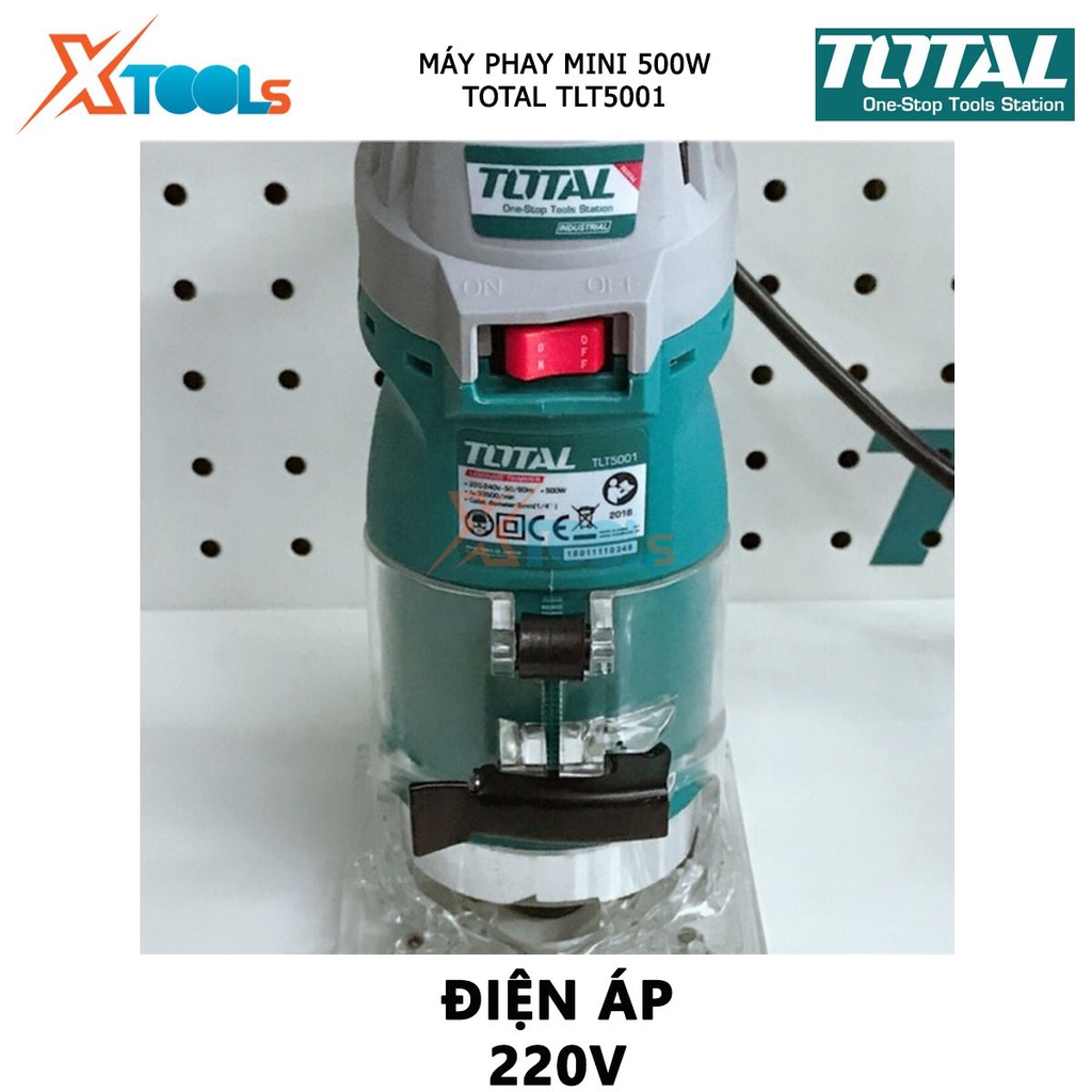 Máy phay mini đa năng TOTAL TLT5001 Máy phay mini cầm tay 220-240V~50/60Hz, Công suất 500W, Tốc độ không tải:3500rpm