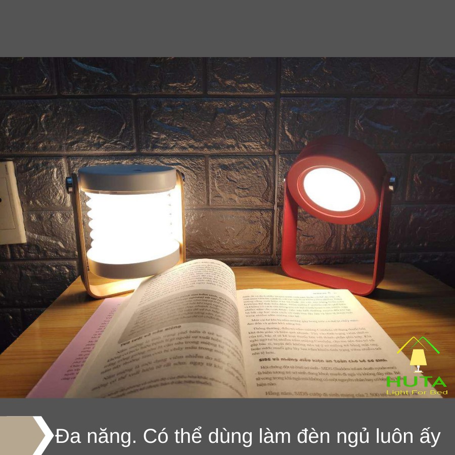 Đèn Đọc Sách Đa Năng Cảm Ứng, LED, Pin Sạc Tích Điện, Dùng Để Bàn Làm Việc, Đèn Học, Để Giường, Ánh Sáng Vàng - HUTA