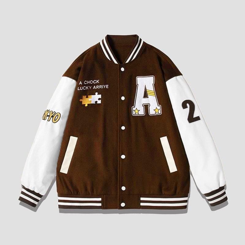 (Hàng Thêu) Áo Khoác Varsity Local Brand Bomber Chữ A thêu cả Áo phù hợp cho cả Nam và Nữ LP-store