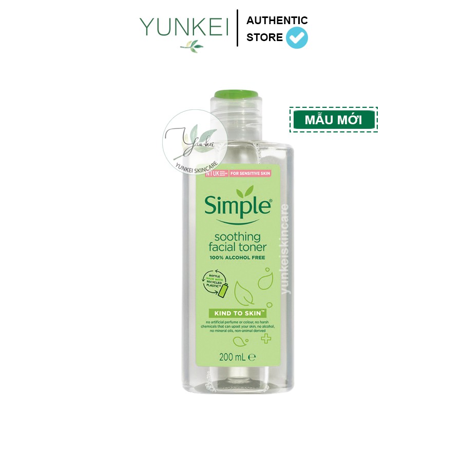 Nước Hoa Hồng Dịu Nhẹ Simple Soothing Facial Toner 200ml