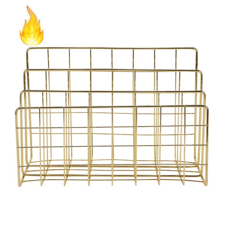 Giá đỡ sách tạp chí ba tầng bằng sắt phong cách Bắc Âu