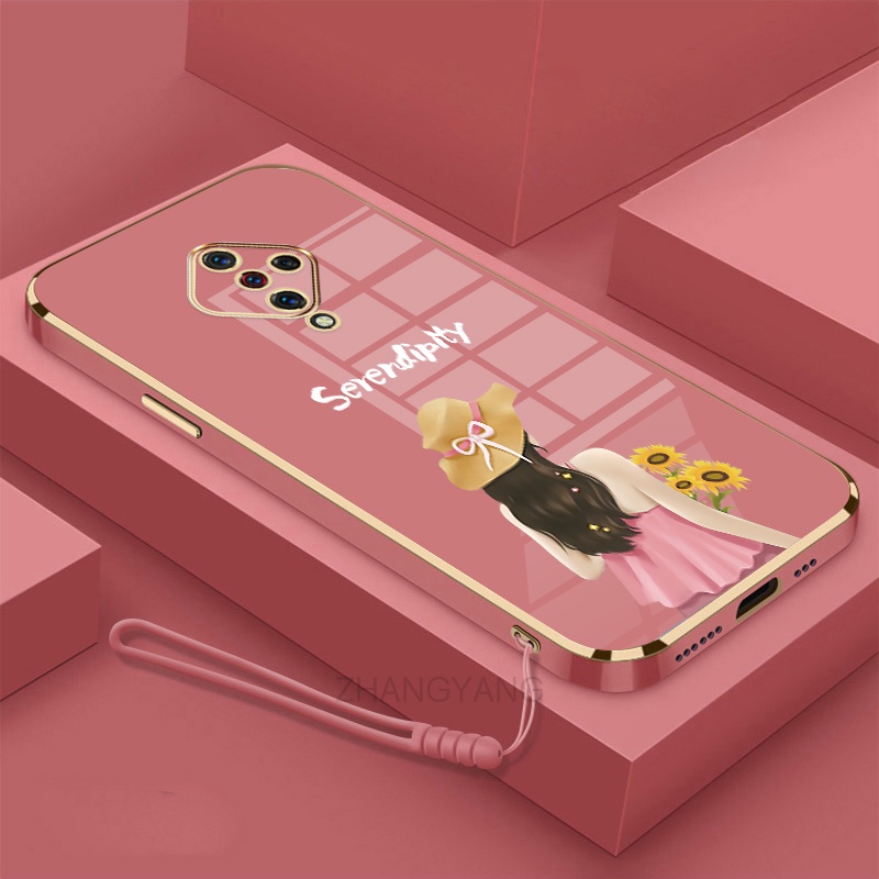 ốp lưng vivo s1 pro Ốp Điện Thoại TPU Silicon Viền Mạ Màu Hình Cô Gái Xinh Đẹp Cho vivo s1 pro