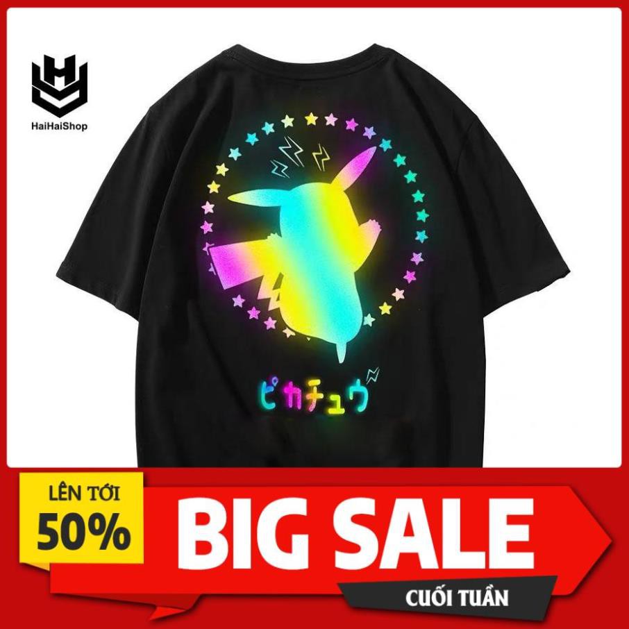 Áo Thun Phản Quang Pikachu Hàn Quốc Cotton 75% Form Rộng Unisex Nam Nữ Rẻ Đẹp HaiHaiShop, Ken T-Shirt. ྇