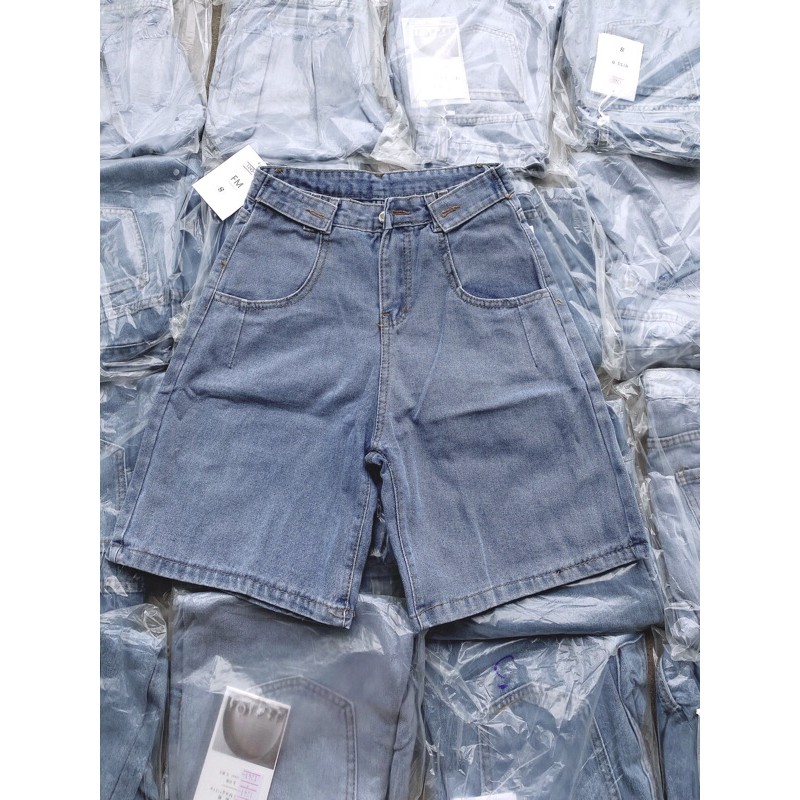 [Rẻ Vô Địch] Quần Short Jeans Ngố Bò Nút Hông Ulzzang