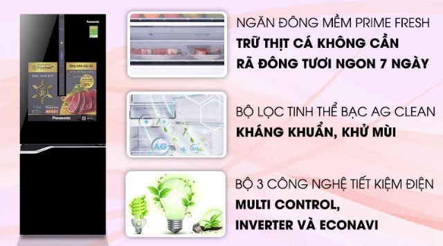 Tủ lạnh Panasonic inverter 255 Lít NR-BV288GKV2. NEW100%