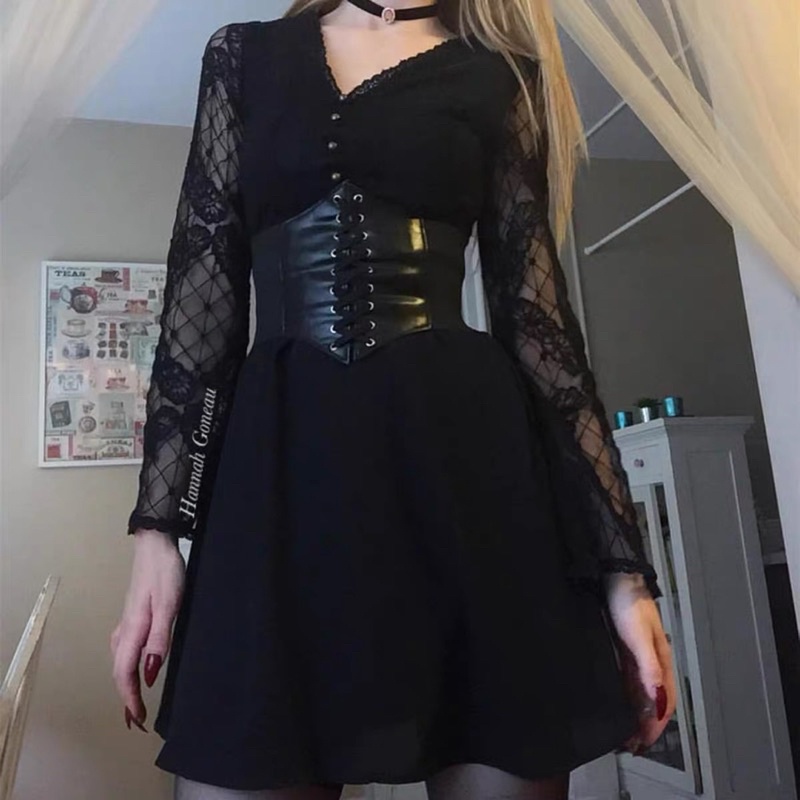 Đai váy Corset bản to co giãn ĐV033 Meo shop - belt nịt váy áo to bản thắt dây phía trước cosplay