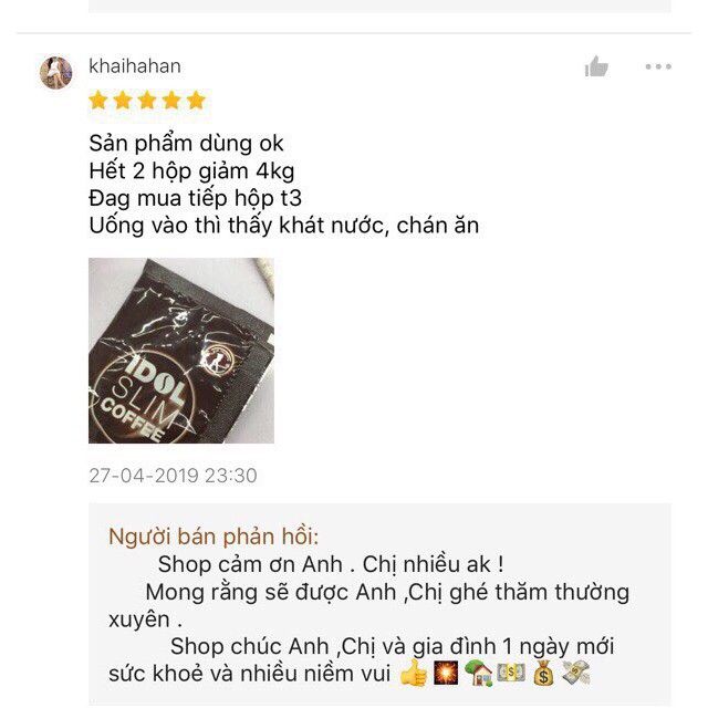 idol slim coffee -  chuẩn mẫu Cũ