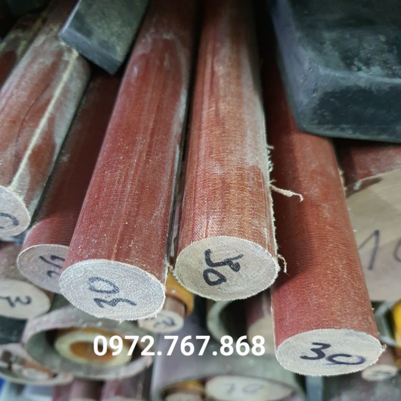 Thanh nhựa phíp tròn đặc phi 30mm, cách điện chịu nhiệt
