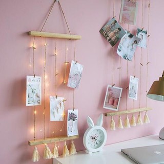 Dây treo ảnh trang trí 💝freeship💝 kèm đèn led và kẹp gỗ hàng cao cấp nhà thoáng