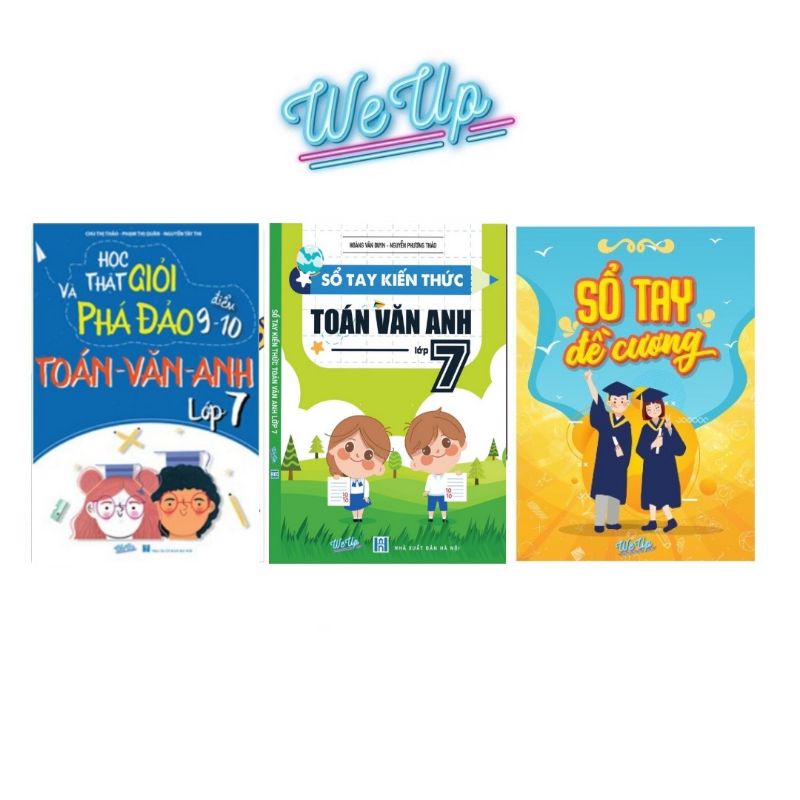 Combo 3 Cuốn Sổ Tay Kiến Thức Toán Văn Anh Lớp 7, Học Giỏi Toán Văn Anh Lớp 7, Sổ Tay Đề Cương