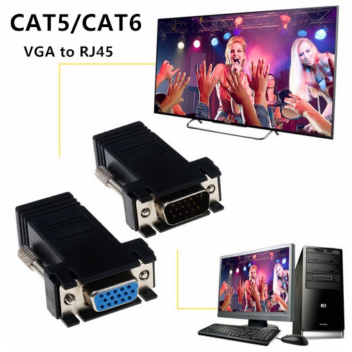 Đầu Chuyển Đổi Rj45 Sang Vga Cat5 Cat6 Rj45 Female