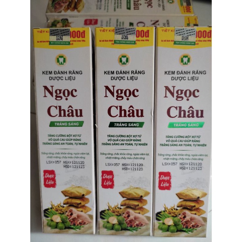 ✔️CHÍNH HÃNG✔️ Kem đánh răng dược liệu Ngọc Châu Trắng sáng 170g- chính hãng