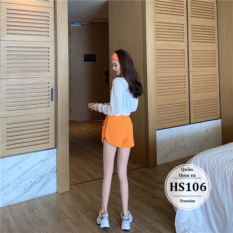 Quần bigsize nữ lưng cao thun su co giãn tốt - Quần short đùi nữ cạp cao thun - Màu Đen Trắng Đỏ Hồng Xanh Cam - HS106 | BigBuy360 - bigbuy360.vn