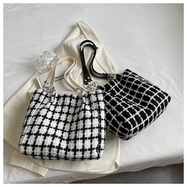 Túi đeo chéo JASMIN NOIR họa tiết caro thời trang cho nữ