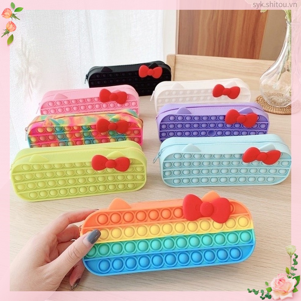 Bóp đựng bút viết tích hợp đồ chơi Pop It độc đáo dễ thương