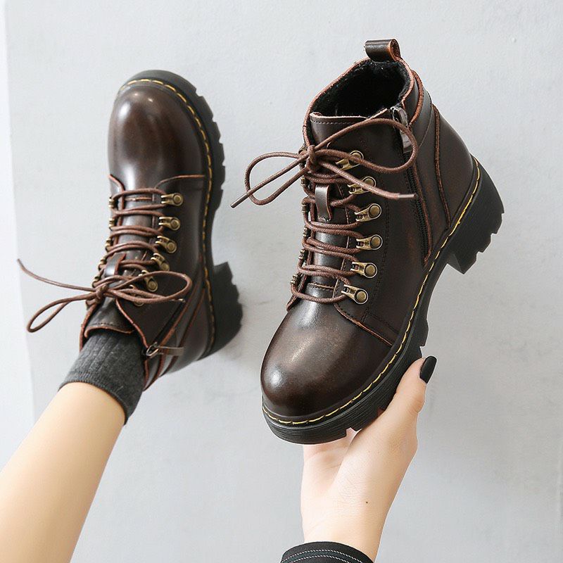 Copper boots  - Copper boots  bản đế cao 5cm phong cách vintage retro