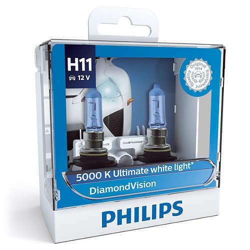 BÓNG ĐÈN Ô TÔ PHILIPS BÓNG ĐÈN XE HƠI ÁNH SÁNG TRẮNG DIAMON VISION H11 12362DVSL 12V 55W 5000K