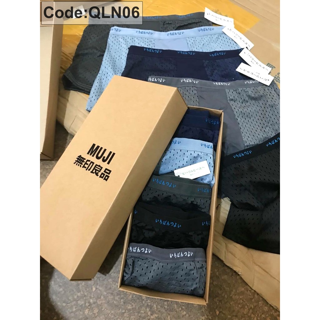 Combo  5 quần sịp đùi Muji có lỗ thông hơi cho nam ( không hộp )