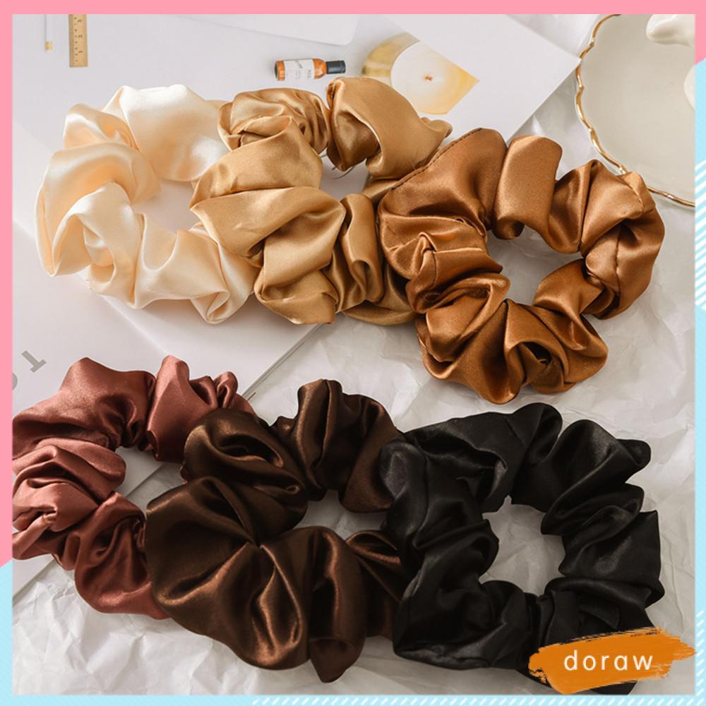 Dây buộc tóc vải lụa satin co giãn nhiều màu sắc thời trang cho nữ