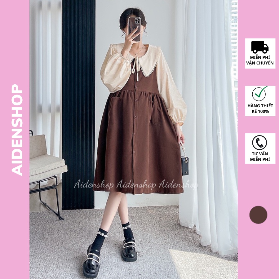 Váy bầu công sở thu đông đẹp Aidenshop đầm bầu thiết kế sang chảnh