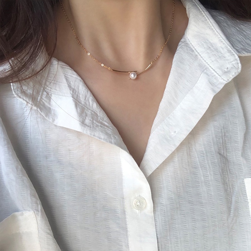 Dây Chuyền Ngọc Trai Phong Cách Hàn Quốc Mới