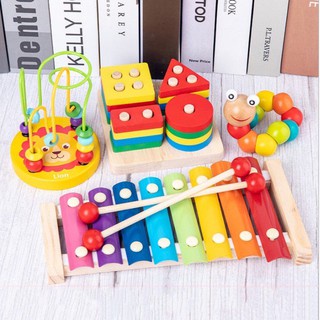 Combo 6 MÓN  ĐỒ CHƠI GỖ THÔNG MINH, PHÁT TRIỂN TRÍ TUỆ , TƯ DUY CHO BÉ. Combo 6 món giá tiết kiệm