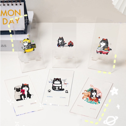Giá đỡ điện thoại mica hoàng thượng mèo GDMC11 giá cute dễ thương trong suốt hoạt hình idol thần tượng