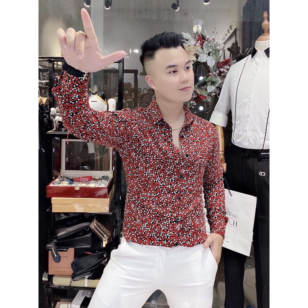 Top model men wear Áo sơ mi nam tay dài thời trang thu đông 2020 HOA NHÍ rất đẹp | BigBuy360 - bigbuy360.vn
