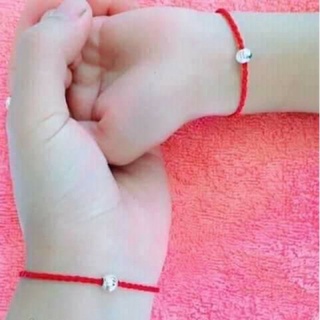Vòng chỉ đỏ bi bạc may mắn - charm bạc 925
