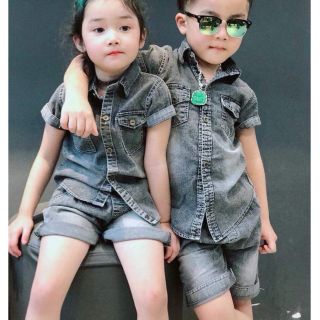 Bộ jean cộc cho bé trai và bé gái