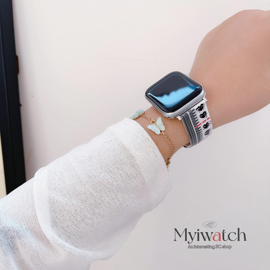 Dây Đeo Đồng Hồ Bằng TPU Mềm Sáng Tạo Thời Trang Cho iwatch series 7 6 SE 5 4 3 2 1 41mm 45mm 44mm 40mm 42mm 38mm