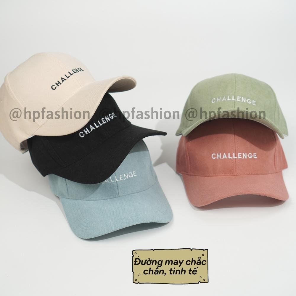 Mũ lưỡi trai ❤️ Nón kết thêu hình chữ Challenge chất nỉ cao cấp form unisex nam nữ N34