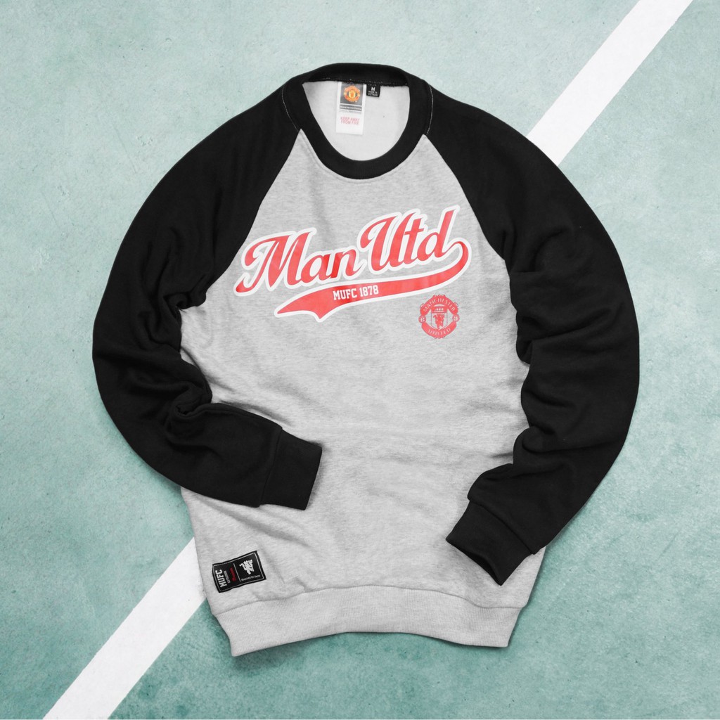 [SW167] Áo Sweater Thời Trang Manchester Utd Xám Tay Đen | BigBuy360 - bigbuy360.vn