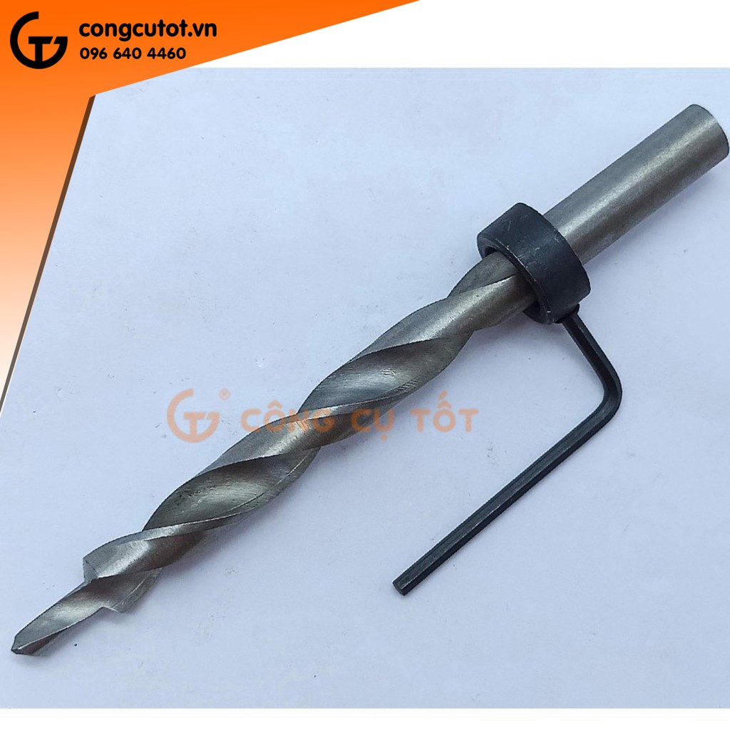 Mũi khoan xiên 2 tầng trụ xoắn trắng 4.2 - 9.0mm chuôi tròn dài 125mm