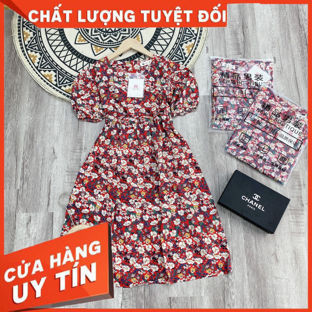 Váy Hoa Nhí Màu Xinh [ 𝐅𝐑𝐄𝐄 𝐒𝐇𝐈𝐏 ] Vải đũi thô , chuẩn hàng l1 xịn , vải mặc siêu mát Váy thiết kế khoá sau lưng