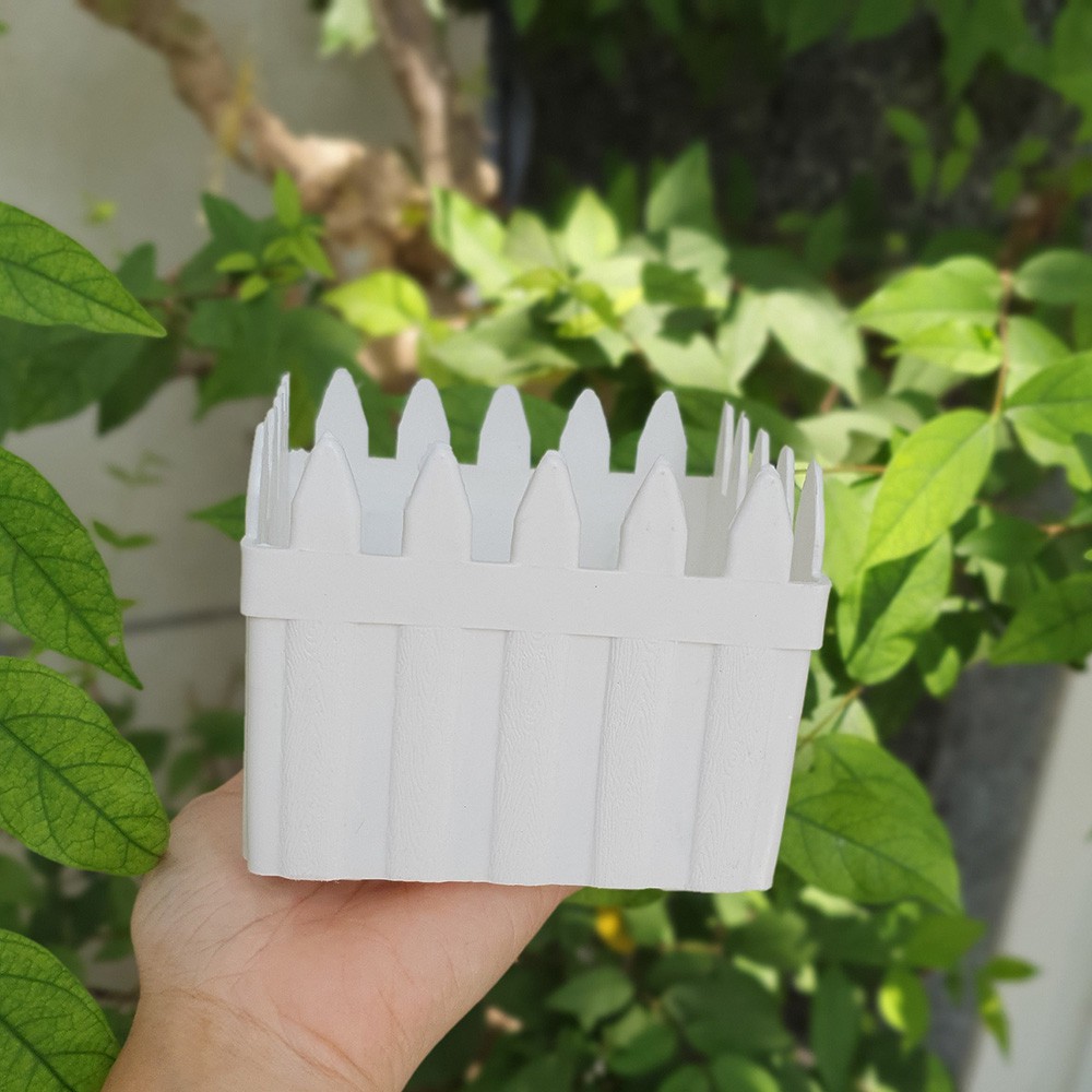 Bộ 4 chậu hàng rào trồng hoa vuông nhí 11x11x9cm